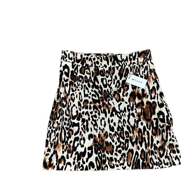 Milly Leopard Print Modern Mini Skirt‎ Size 0 NWT - Picture 4 of 7